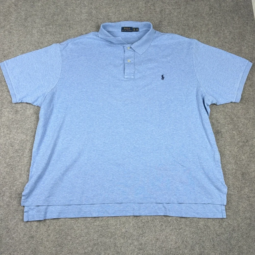 Polo Ralph Lauren Polo Shirt Mens 3XB Blue Heather Short Sleeve Pony Logo